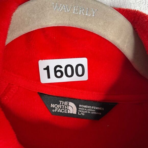 Vintage The North Face Womens Large Fleece Full Zip Jacket High Neck‎ Red Y2K - Picture 3 of 10